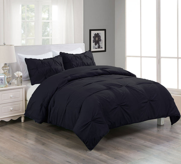 Lotus Home Water and Stain Resistant Pintuck Comforter Set