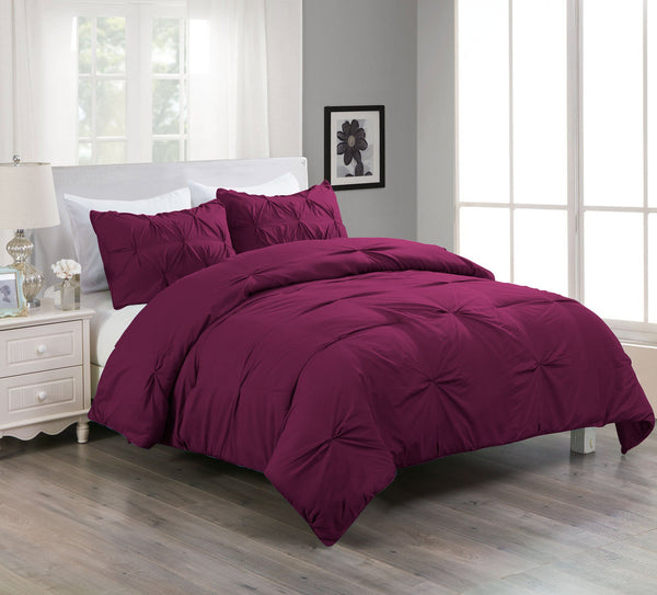 Lotus Home Water and Stain Resistant Pintuck Comforter Set