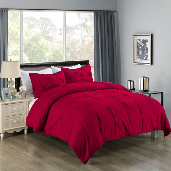 Lotus Home Water and Stain Resistant Pintuck Comforter Set
