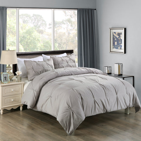 Lotus Home Water and Stain Resistant Pintuck Comforter Set